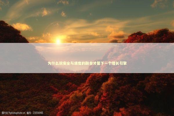 为什么说安全与速度的融合才是下一个增长引擎